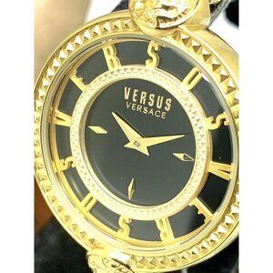 Versus by Versace Women's Watch VSPLL0419 Les Docks Black Dial Gold Steel